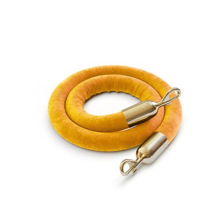 MONTOUR LINE Velvet Rope Gold With Pol.Brass Snap Ends 8ft.Cotton Core HDVL510Rope-80-GD-SE-PB